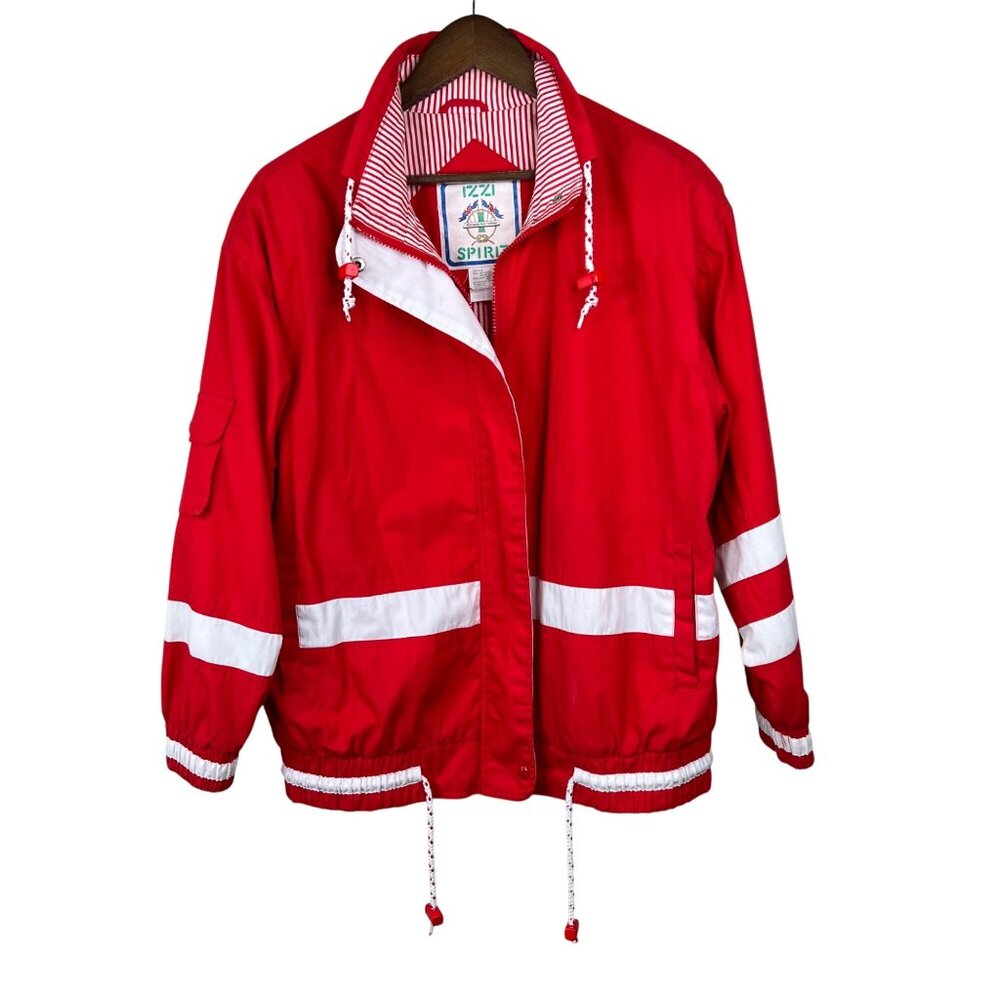 Izzi Spirit Red & White‎ Jacket Vintage Preppy Nautical